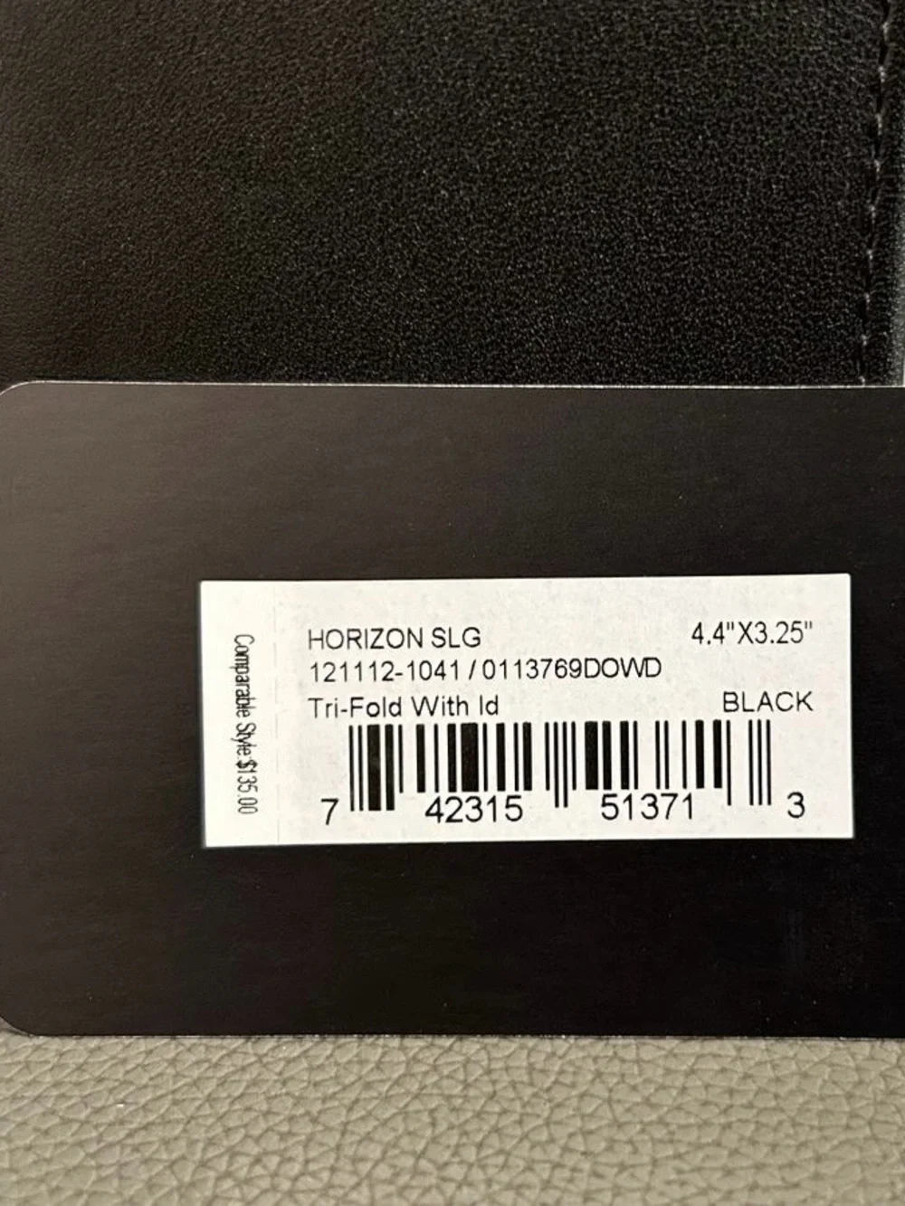 NWT TUMI HORIZON TRI-FOLD WITH ID BLACK LEATHER